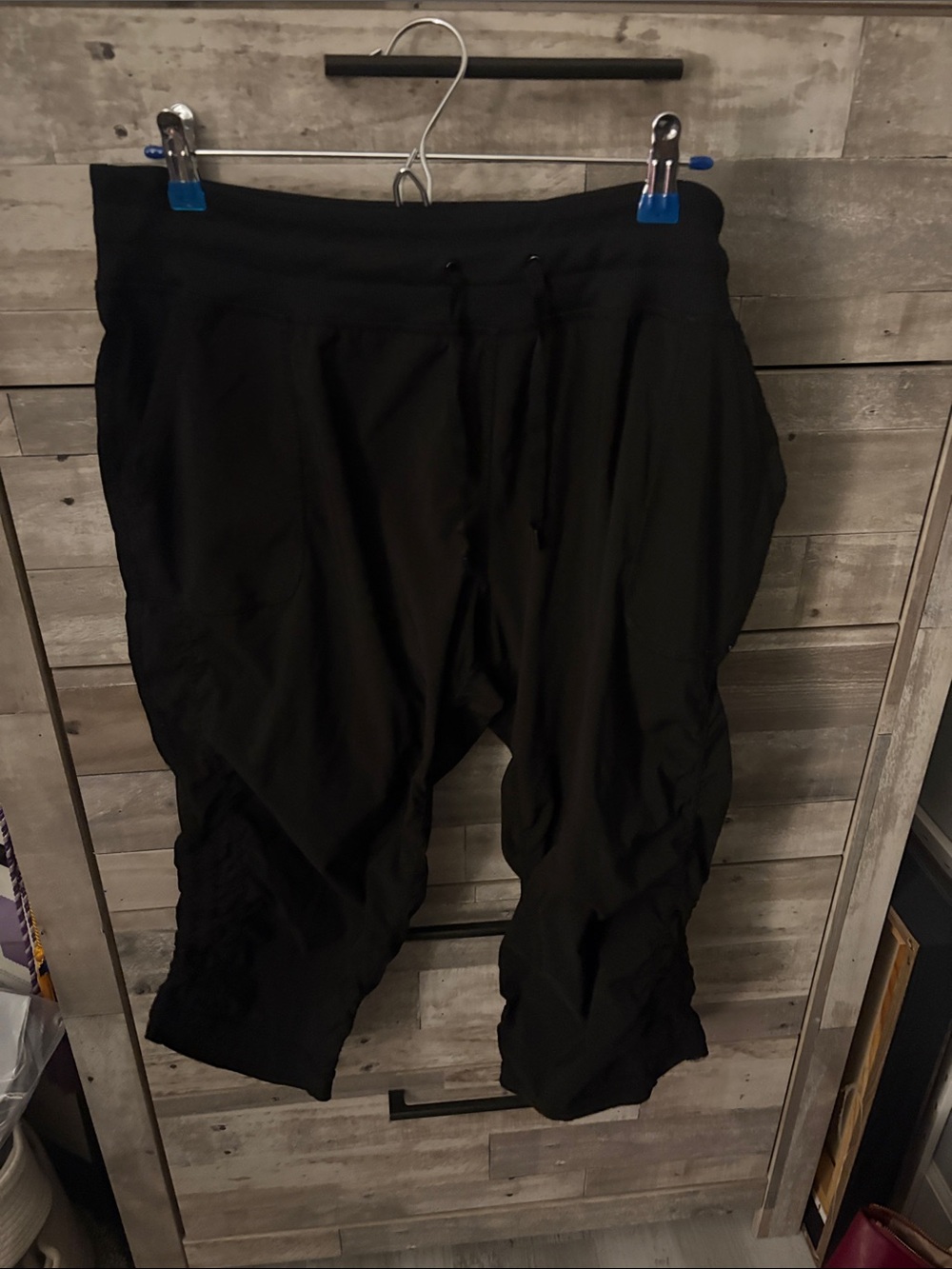 Black Drawstring Harem Jogger Pants